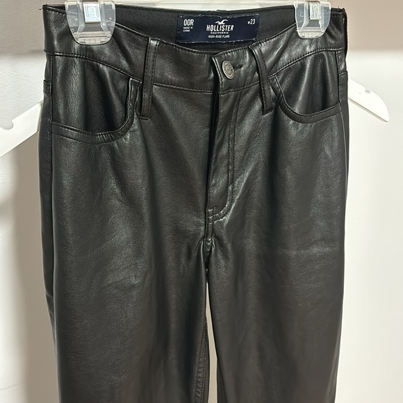 Hollister faux leather high rise flare pants. - Picture 2 of 9